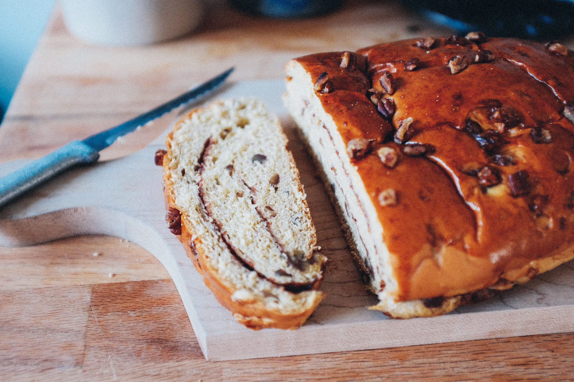 Christmas morning treat: potato cinnamon swirl bread from Big Sky Bread Company.